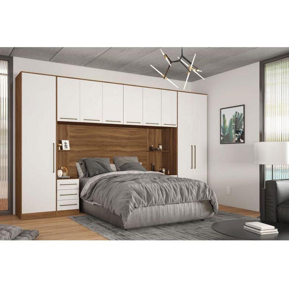 Quarto De Casal Irlanda Composição 8 Amêndola Branco - Demartêz - 2