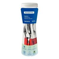 Jogo De Talher Faqueiro Ipanema Aço Inox 24 Peças Tramontina Vermelho - 5