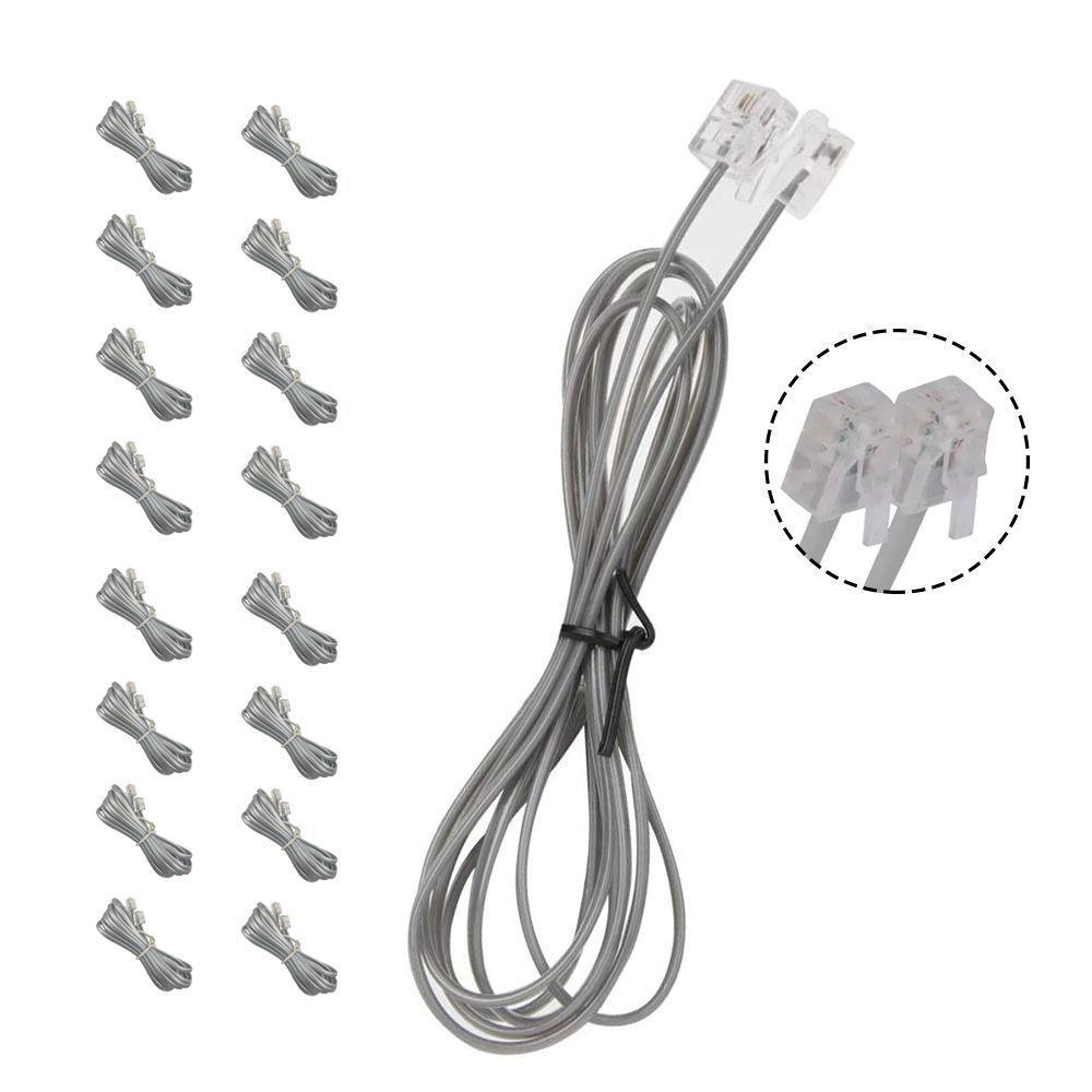 Fio Cabo Rj11 Telefonico 1m E 60cm Kit 50 Uni Telefone Fixo Fax Extensao Fino Resistente - 2