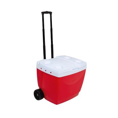 Caixa Térmica 42l Cores Com Rodinha Cooler Bebidas Mor Vermelha
