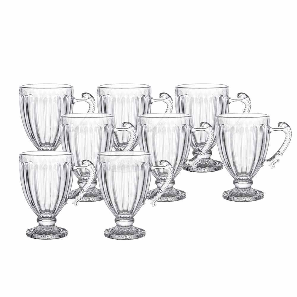 Jogo 8 Xícaras De Chá Cristal Renaissance 200ml Lyor - 1