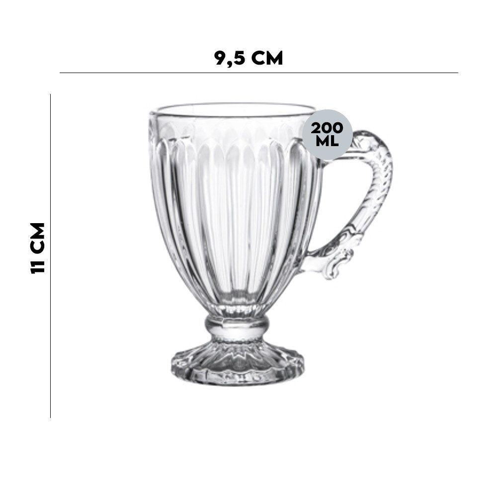 Jogo 8 Xícaras De Chá Cristal Renaissance 200ml Lyor - 4