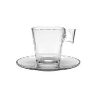 Jogo 4 Xícaras De Café De Vidro Com Pires Transparente Em Casa Tem 80ml - 6