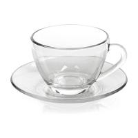 Kit 12 Xícaras De Chá Vidro Com Pires Em Casa Tem 230ml - 2