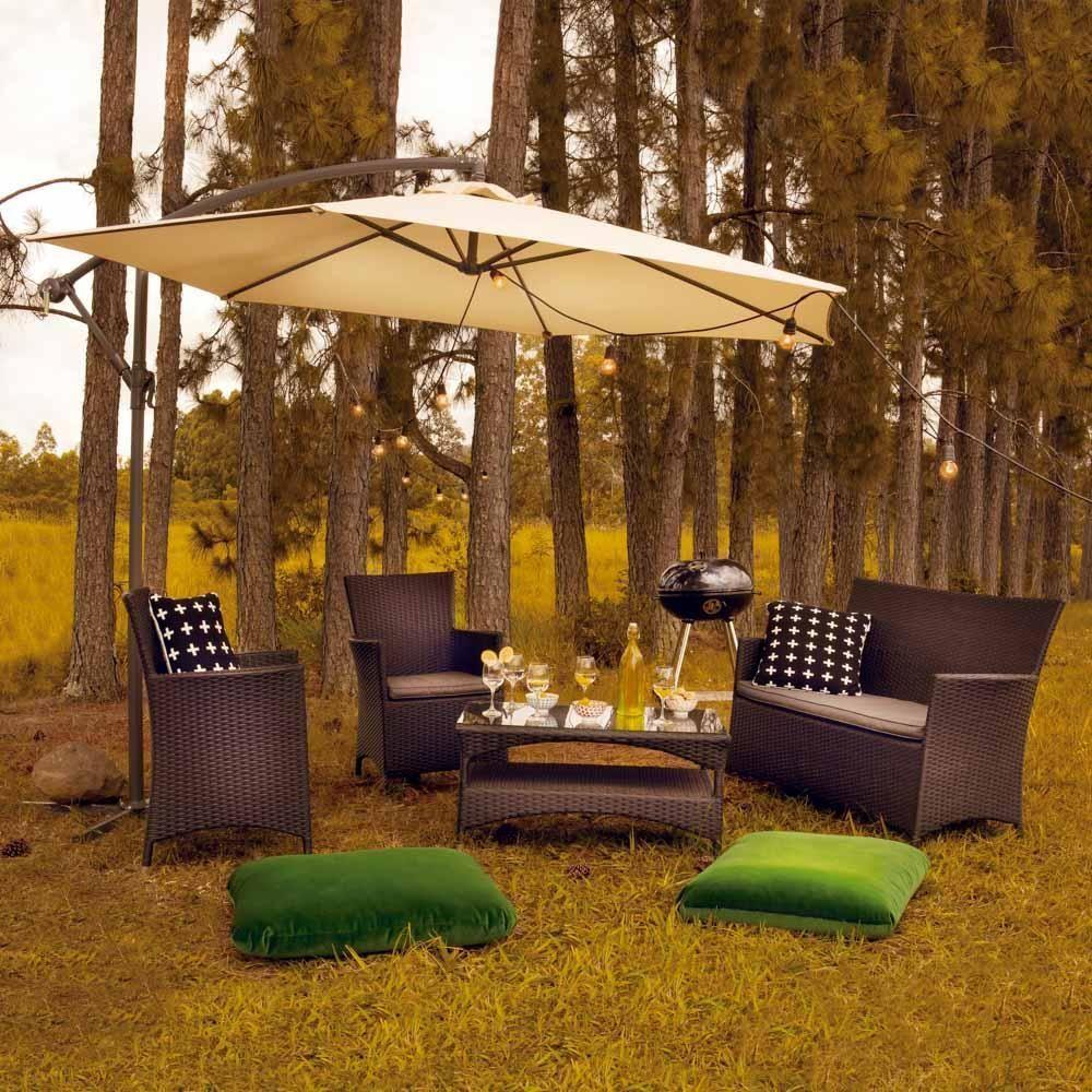 Ombrelone Guarda-sol Suspenso Com Base 3m Bora Bora Mor Bege - 7