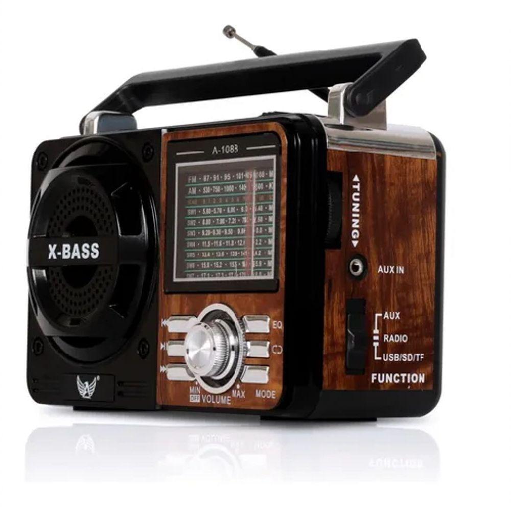 Radio Retro Bluetooth Am Fm Usb Sd Recarregável Portátil Xbass - 1