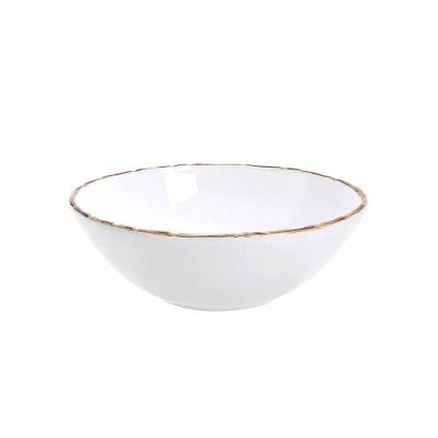 Tigela Saladeira 22cm Borda De Bambu Cerâmica Scalla 1ªlinha