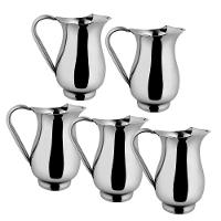 Kit 5 Jarras De Suco Inox Aço Com Separador De Gelo Em Casa Tem água 2 Litros - 1