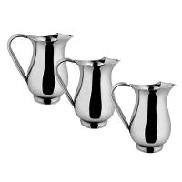 Kit 3 Jarras De Suco Inox Aço Com Separador De Gelo Em Casa Tem água 2 Litros - 1