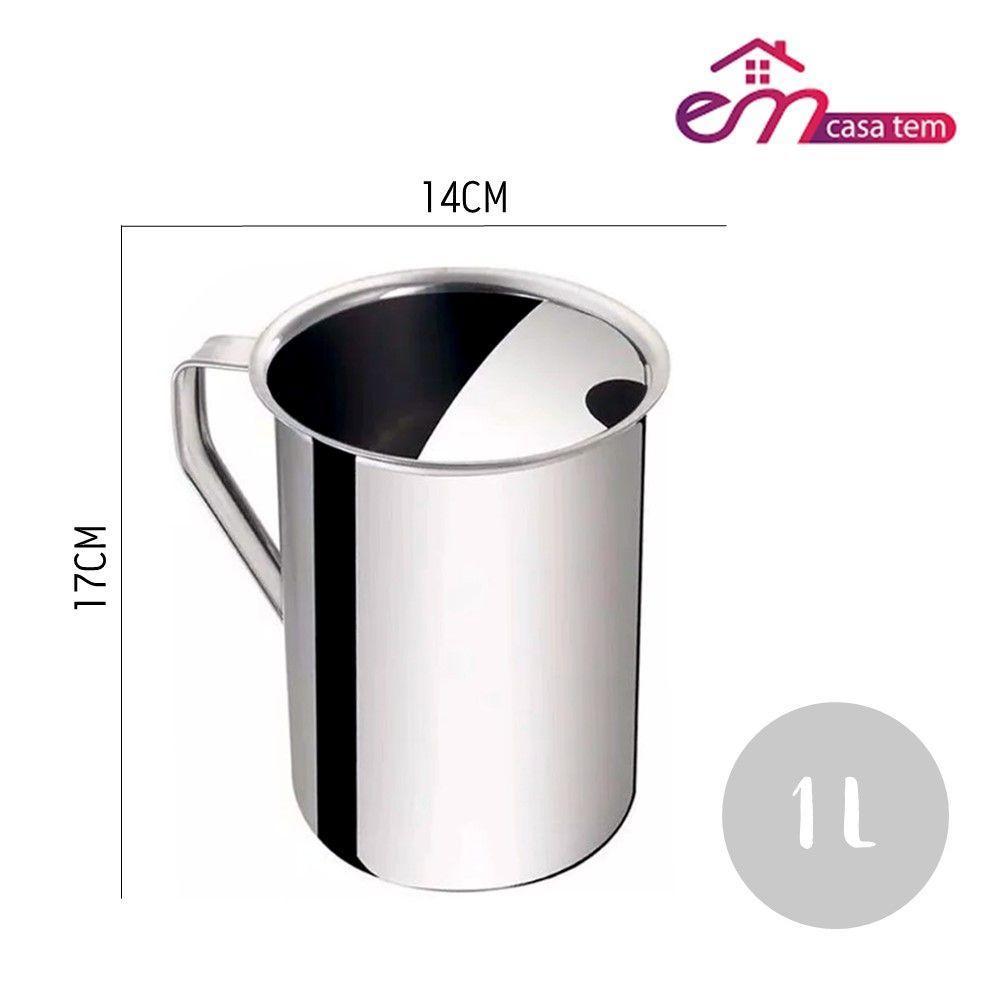 3 Jarras De Inox Com Aparador De Gelo Suco água Leite 1l Em Casa Tem - 5