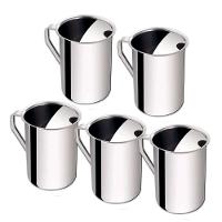 5 Jarras De Inox Com Aparador De Gelo Suco água Leite 1l Em Casa Tem - 1