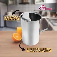 5 Jarras De Inox Com Aparador De Gelo Suco água Leite 1l Em Casa Tem - 3