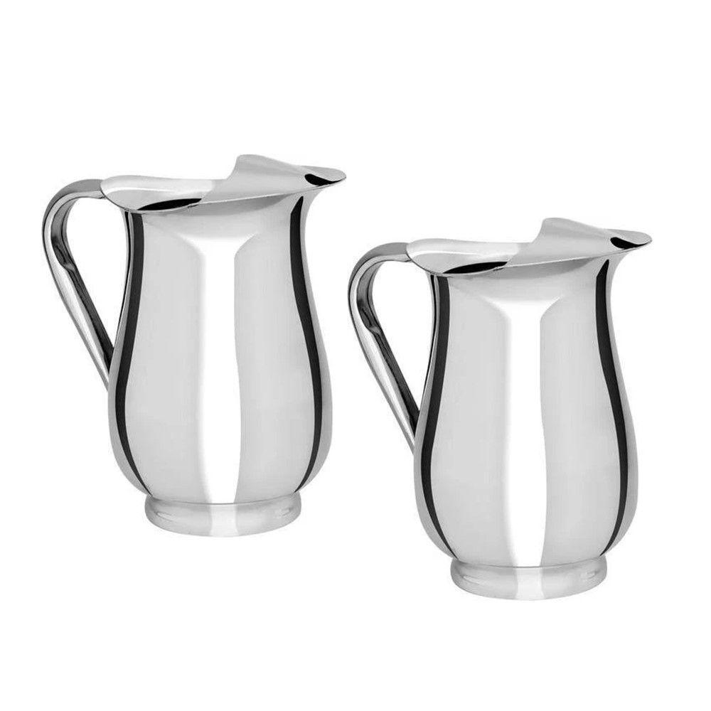 2 Jarras De Inox Para Servir água Suco Com Aparador De Gelo Emcasa Tem 1,5l - 1