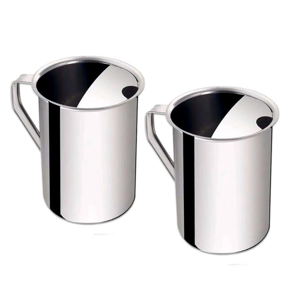 2 Jarras De Inox Com Aparador De Gelo Suco água Leite 2l Em Casa Tem - 1