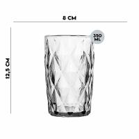 Jogo 4 Copos Para água Diamante Transparente Class 350ml - 2