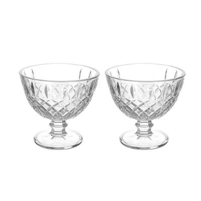 Jogo 2 Taças De Sobremesa De Vidro Transparente Granada Emcasa Tem 300ml