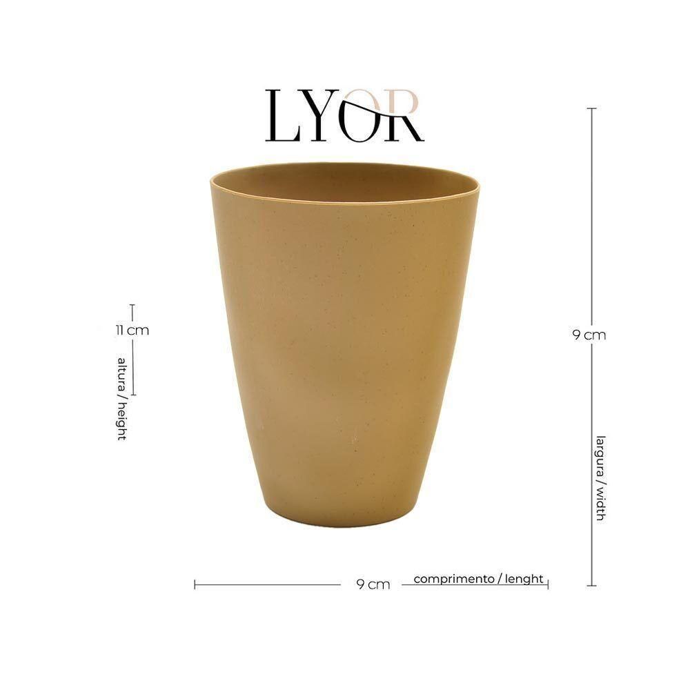 Copo Fibra De Bambu E Pp Lines Marrom 450ml Lyor - 5