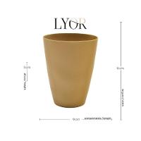 Copo Fibra De Bambu E Pp Lines Marrom 450ml Lyor - 5