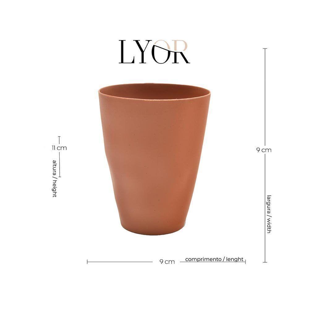 Copo Fibra De Bambu E Pp Lines Terracota 450ml Lyor - 3