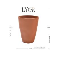 Copo Fibra De Bambu E Pp Lines Terracota 450ml Lyor - 3