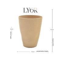 Copo Fibra De Bambu E Pp Lines Areia 450ml Lyor - 5