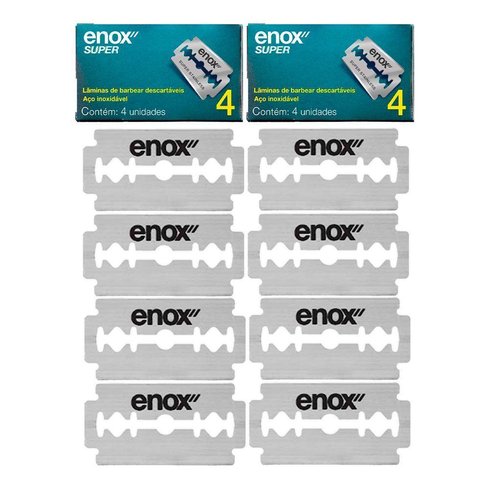 Kit 8 Lâminas De Barbear Aço Inoxidável Para Barbeador Navalha Super Duplo Fio Enox - 1