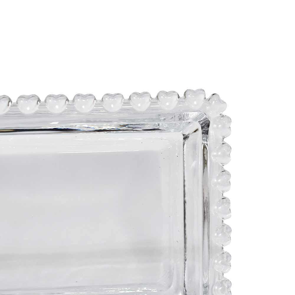 Travessa Retangular De Cristal Coração Lyor 30x13cm - 3