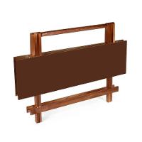 Jogo De Mesa 1,20 X 70 Com 6 Cadeiras Dobráveis De Madeira Cor Imbuia - M.b Móveis - 3