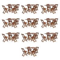 Kit 10 Conjuntos Dobráveis 120 X 70 Com 4 Cadeiras Imbuia - M.b Móveis - 1