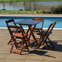 Kit 10 Conjuntos Dobráveis 70 X 70 Com 4 Cadeiras Dobráveis Imbuia - M.b Móveis - 2