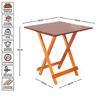 Kit 4 Conjuntos Dobráveis 70 X 70 Com 4 Cadeiras Dobráveis Mel - M.b Móveis - 7