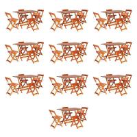 Kit 10 Conjuntos Dobráveis 120 X 70 Com 4 Cadeiras Mel - M.b Móveis - 1