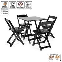 Kit 10 Conjuntos Dobráveis 70 X 70 Com 4 Cadeiras Dobráveis Preto - M.b Móveis - 5