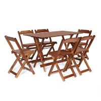Kit 10 Conjuntos Dobráveis 120 X 70 Com 6 Cadeiras Imbuia - M.b Móveis - 5