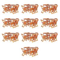 Kit 10 Conjuntos Dobráveis 120 X 70 Com 6 Cadeiras Mel - M.b Móveis - 1