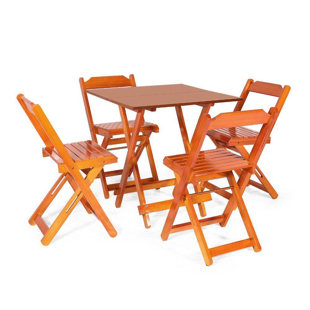 Kit 6 Conjuntos Dobráveis 70 X 70 Com 4 Cadeiras Dobráveis Mel - M.b Móveis - 2