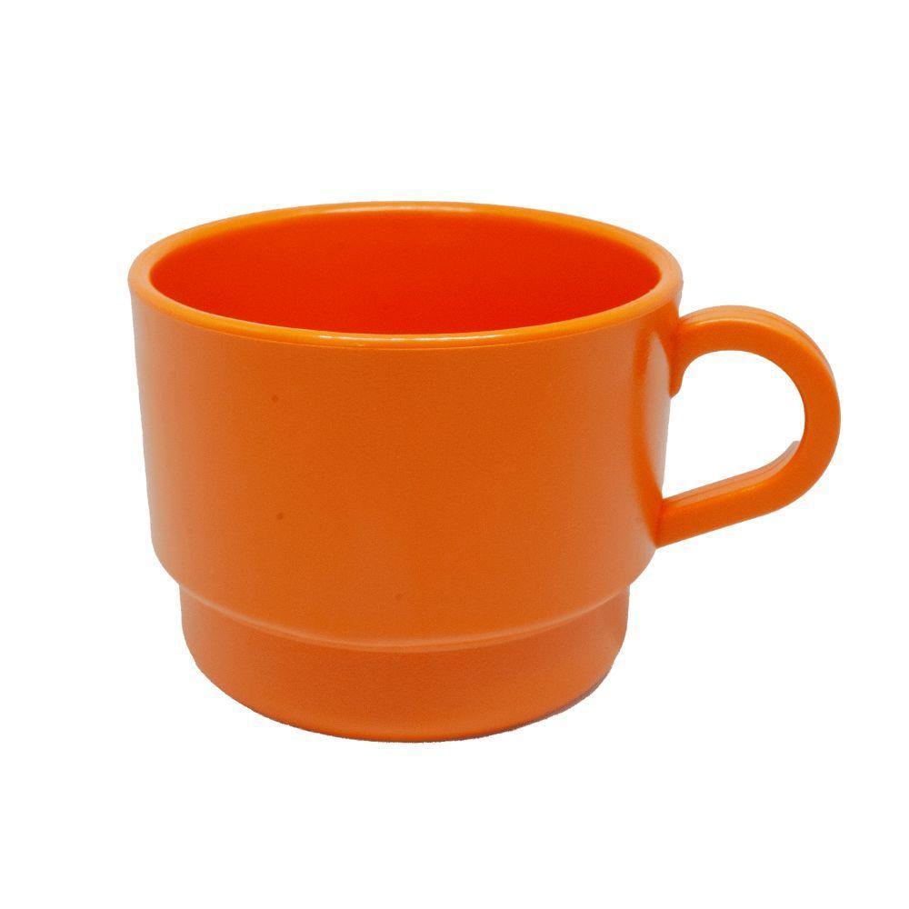 Xícara Para Chá 250ml Laranja Em Polipropileno Linha Elegance Vem - 1