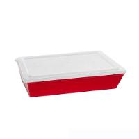 Travessa Stillo Retangular Com Tampa 5l Vermelha Em Polipropileno Linha Tropical Vem - 1