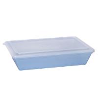 Travessa Stillo Retangular Com Tampa 5l Azul Em Polipropileno Linha Tendência Vem - 1