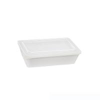 Travessa Stillo Retangular Com Tampa 2l Branca Em Polipropileno Linha Tropical Vem - 1