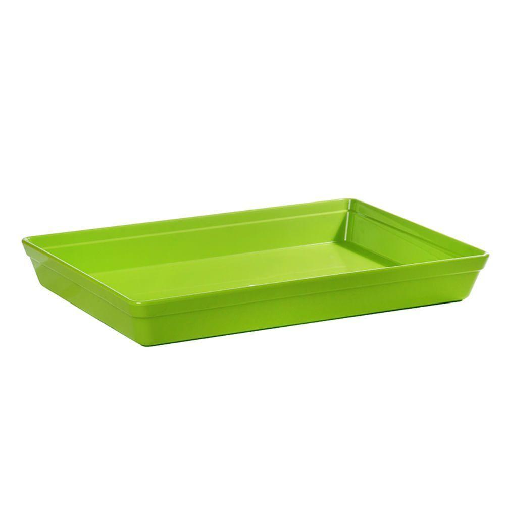 Travessa Stillo Rasa Retangular 4,5l Verde Em Polipropileno Linha Tropical Vem - 1