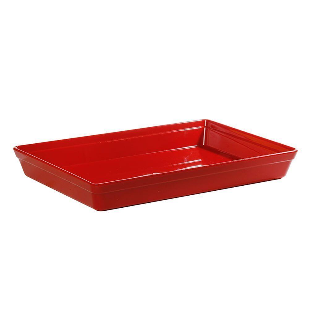 Travessa Stillo Rasa Retangular 4,5l Vermelha Em Polipropileno Linha Tropical Vem - 1