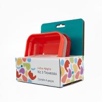 Kit Travessa Cheff Vem Rosé-vemelho-coral 250ml Pp Linha Alegria - 2