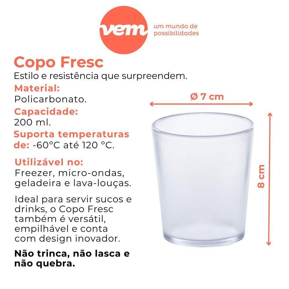 Copo Fresc Redondo 200ml Natural Em Policarbonato Linha Profissional Cook Vem - 8