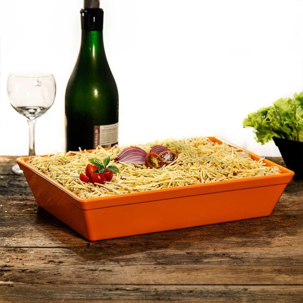 Travessa Stillo Retangular 2l Preta Em Polipropileno Linha Tropical Vem - 4