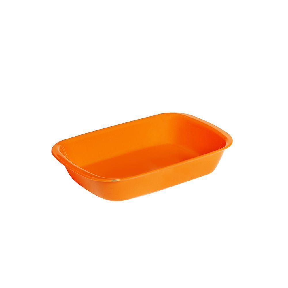 Travessa Servir Retangular 800ml Laranja Em Polipropileno Linha Tropical Vem - 1