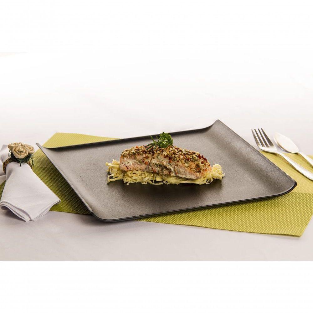 Bandeja Servir Quadrada 30x45 Preta Em Policarbonato Linha Profissional Cook Vem - 6