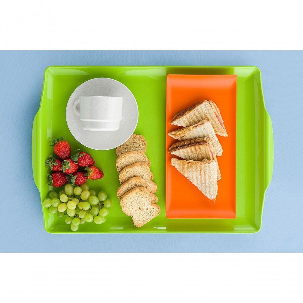 Bandeja Square Retangular 35x50 Branca Em Policarbonato Linha Profissional Cook Vem - 6