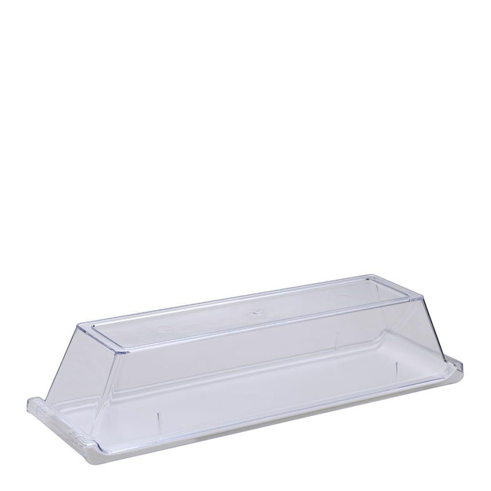 Bandeja Servir Retangular Com Tampa 15x50 Branca Em Policarbonato Linha Profissional Cook Vem - 1