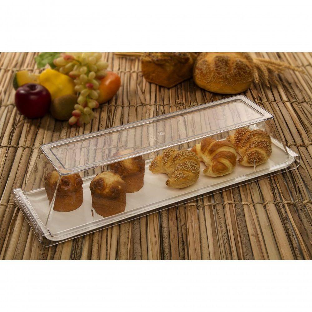 Bandeja Servir Retangular Com Tampa 15x50 Branca Em Policarbonato Linha Profissional Cook Vem - 2